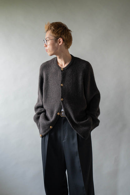 CREW-NECK KNIT CARDIGAN