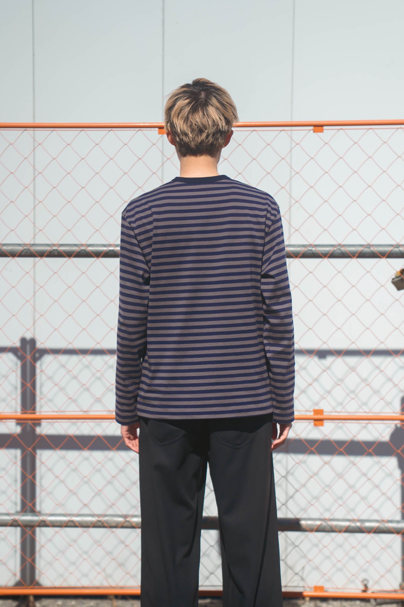 sign別注 Hand-Embroidered Stripe Long Sleeve T-Shirt