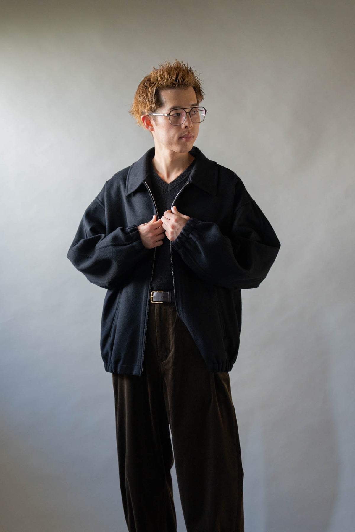 W/CA DOUBLE FACE CLOTH ZIP JACKET(ST.1545)