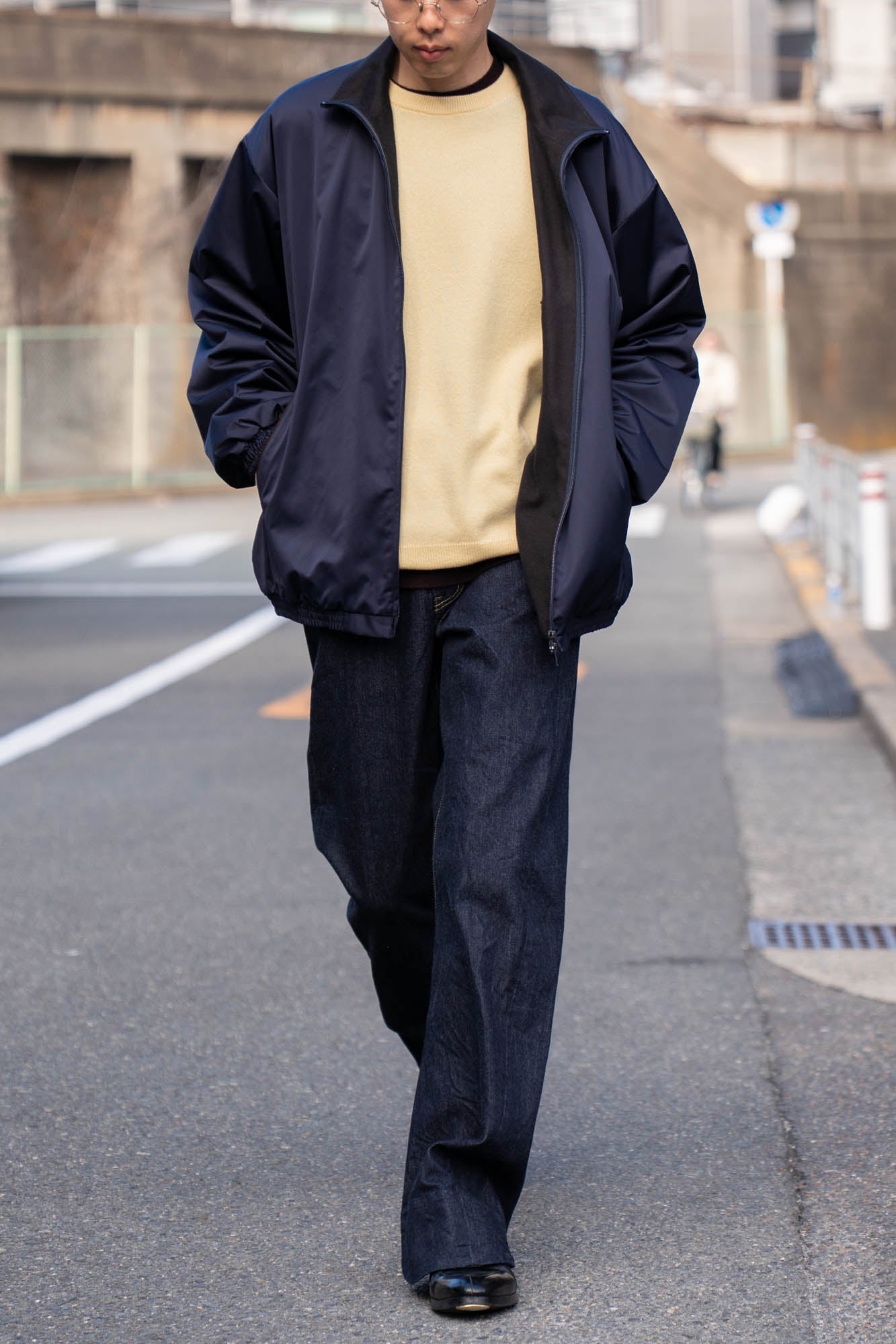 SILK-BACK STAND COLLAR ZIP JACKET(ST.1378)