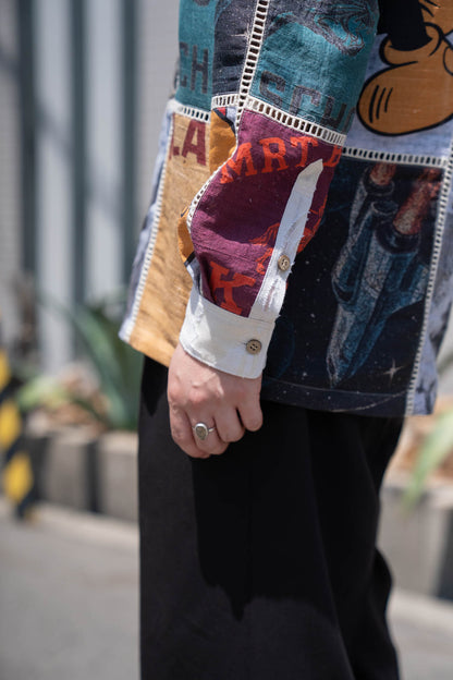 Patchworked Silk Shirt