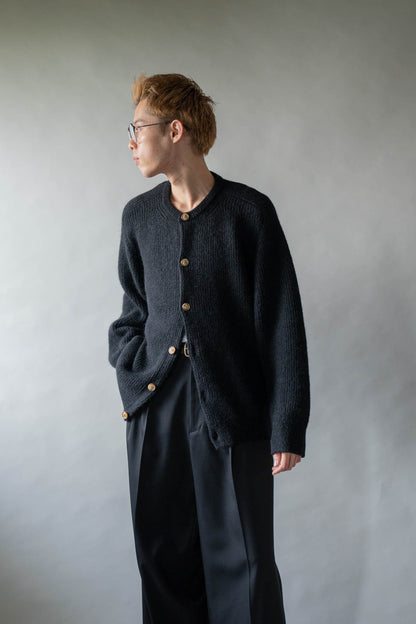 CREW-NECK KNIT CARDIGAN