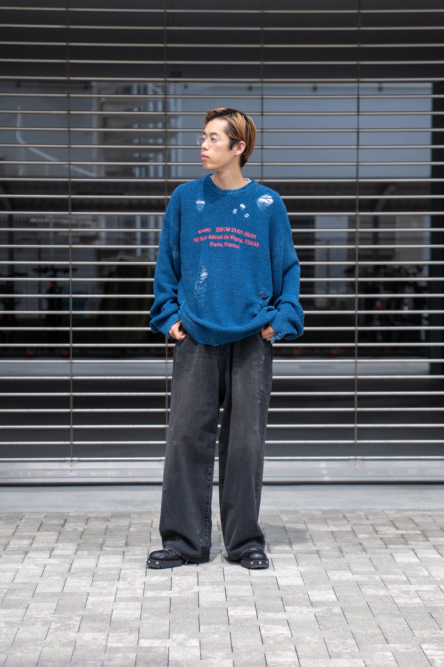 Indigo pullover knit