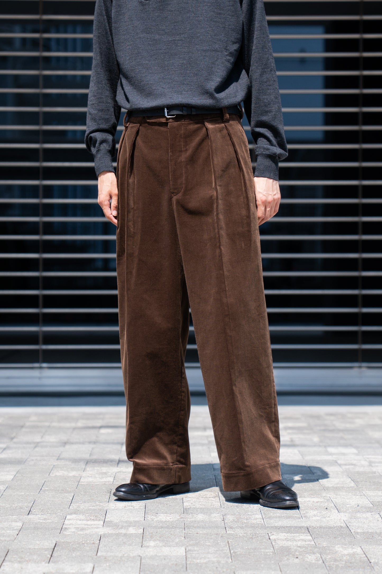 CORDUROY 2TUCK WIDE TROUSERS