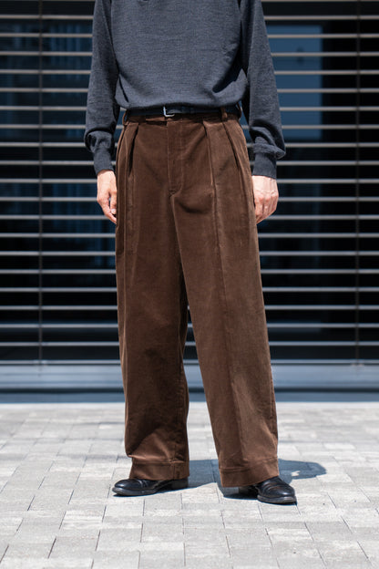 CORDUROY 2TUCK WIDE TROUSERS