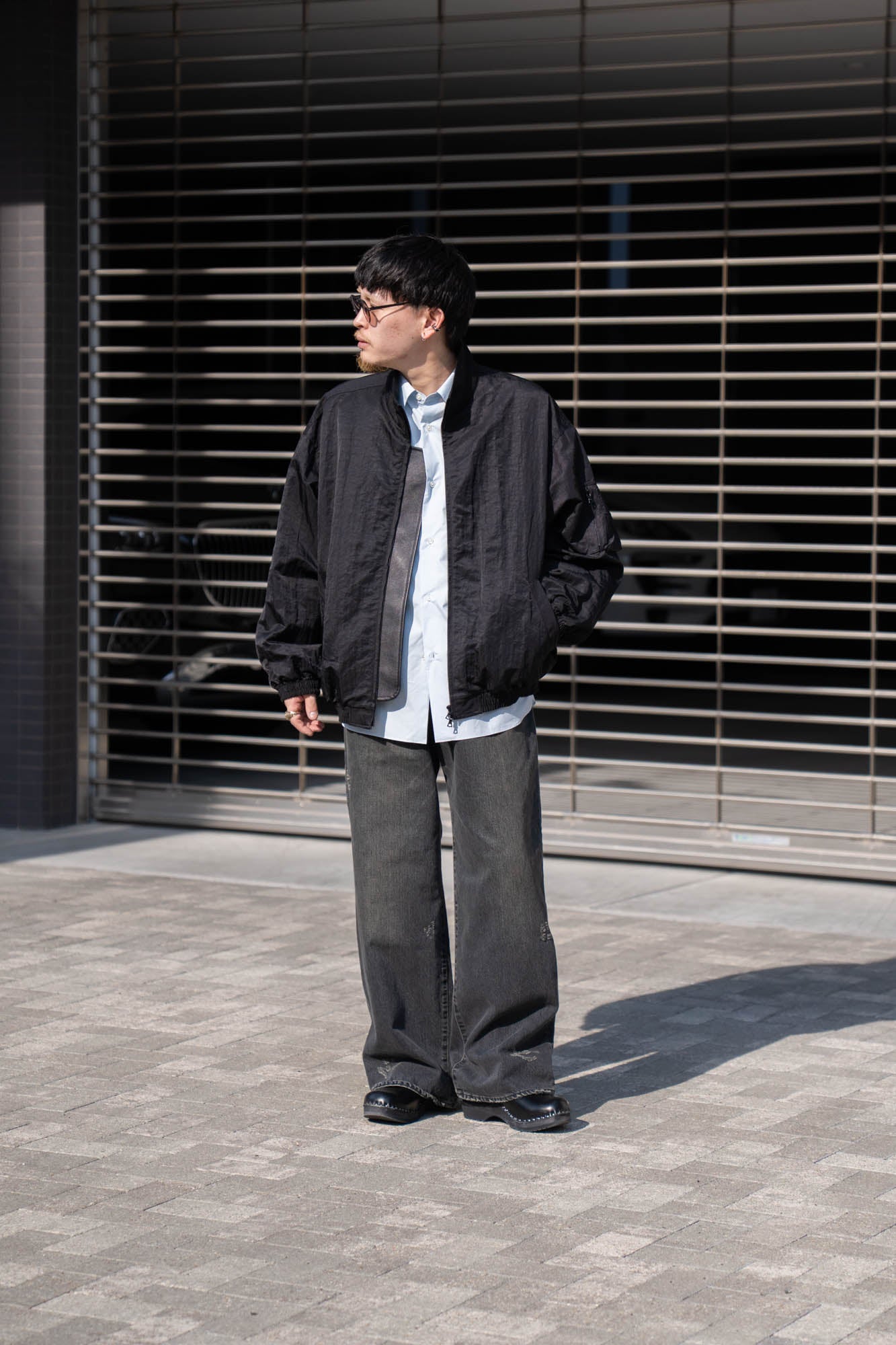 SHRUNK NYLON OVERSIZED FIGHT JACKET(ST.1386)