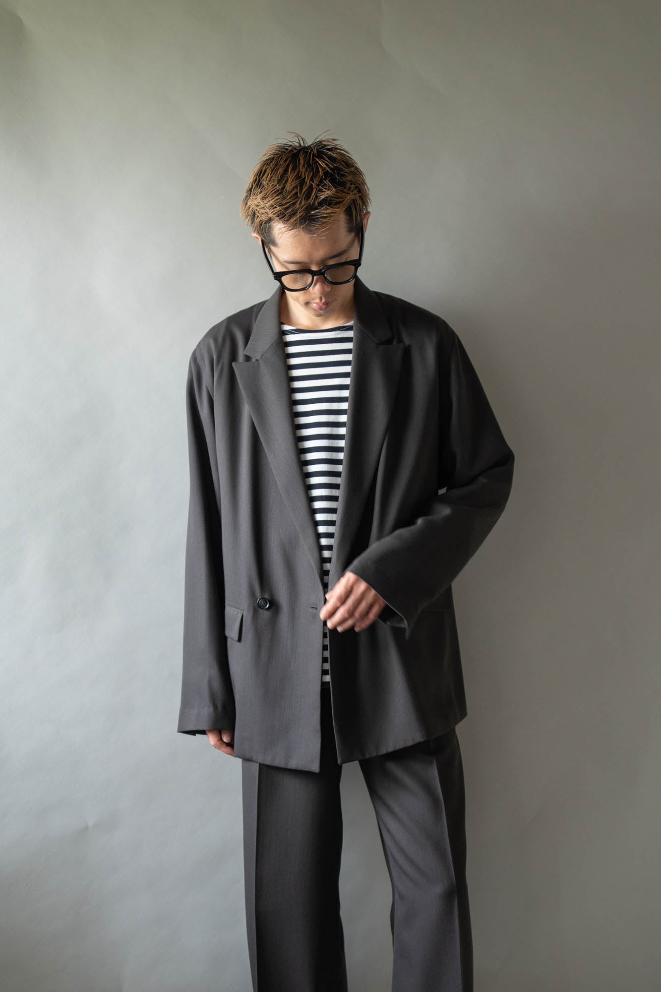DOUBLE-BREASTED RELAX SHOULDER JACKET