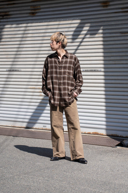 LY/VIS CHECK OVERSIZED LS SHIRT(ST.1461)
