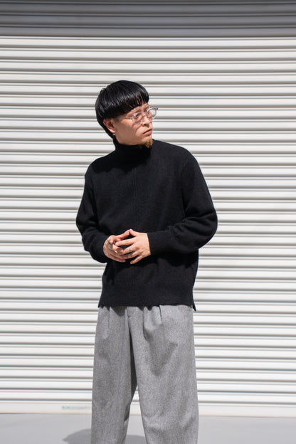 WOOL/ALPACA KNIT LOOSE TURTLE NECK PO(ST.1295)
