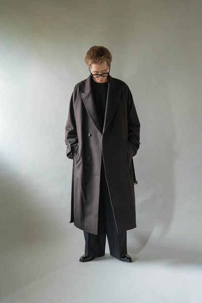 WOOL CASHMERE OVERSIZED PEAK LAPEL CHESTER COAT(ST.1533)