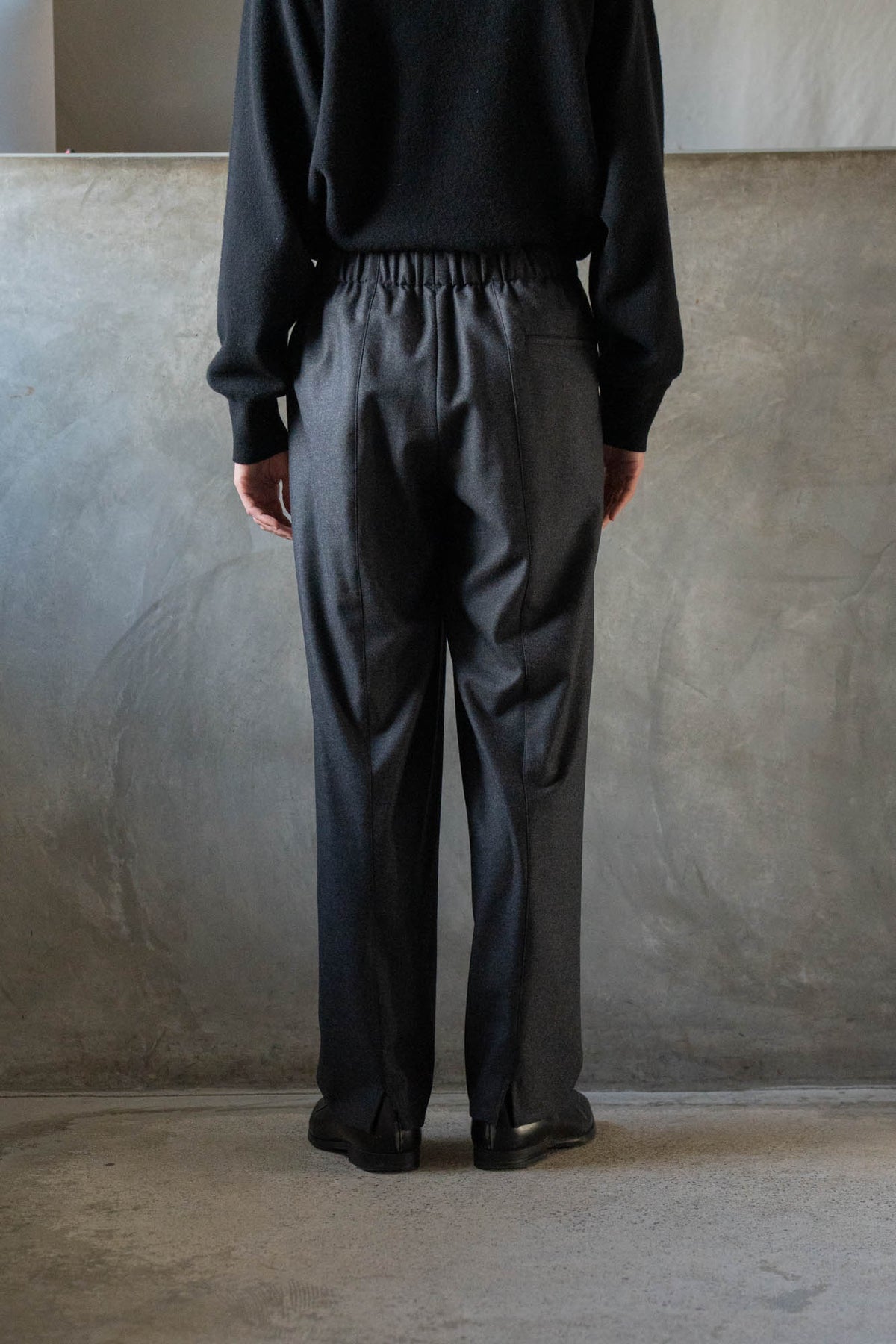Drawstring Trousers in Wool Flannel