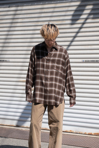 LY/VIS CHECK OVERSIZED LS SHIRT(ST.1461)