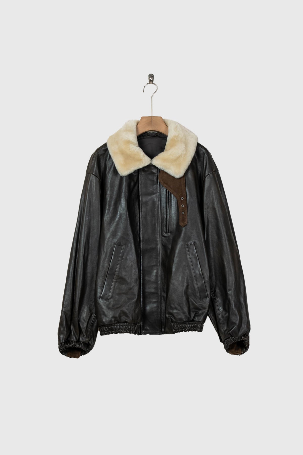MOUTON COLLAR CALF ZIP JACKET(ST.1549)