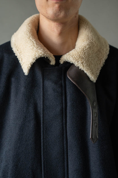 MOUTON COLLAR WOOL CASHMERE PADDED JACKET(ST.1546)