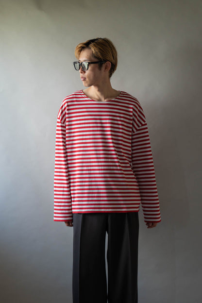 BORDER LONG T SHIRT