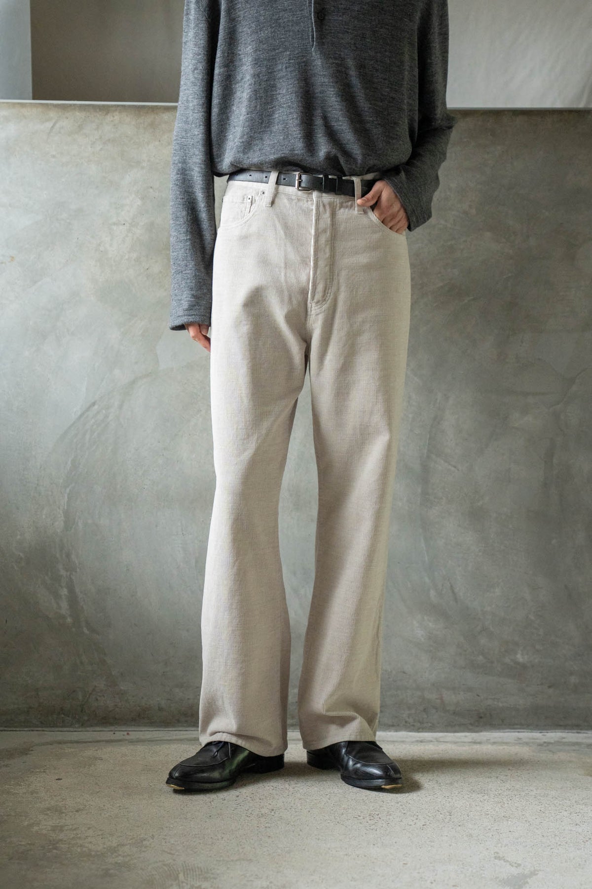 stone‑washed corduroy pants