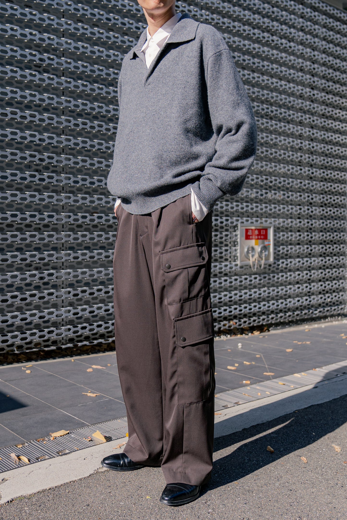 CARGO POCKET WIDE EASY TROUSERS