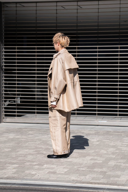 Giza cotton short trench coat