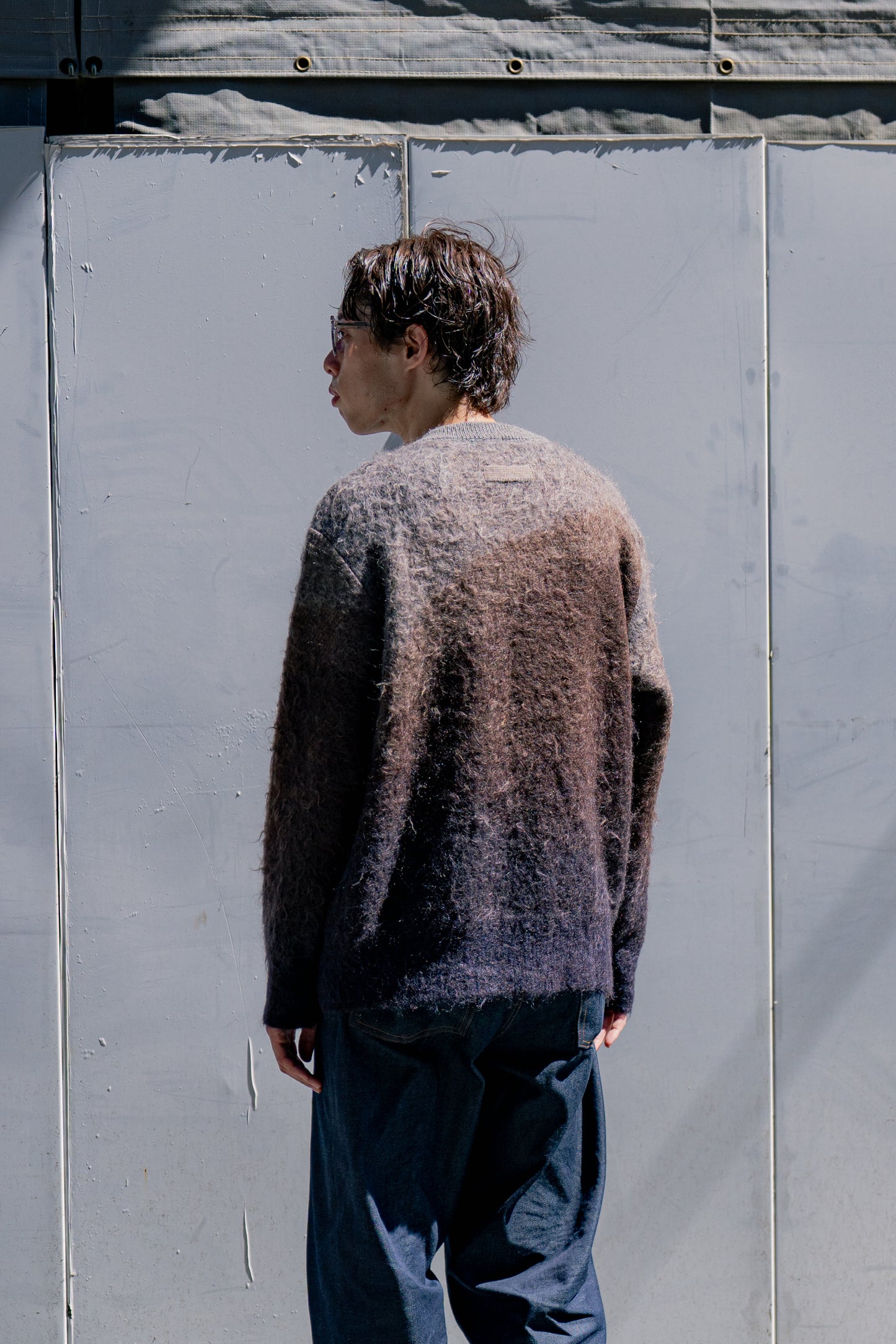 GRADATION MOHAIR KNIT CARDIGAN