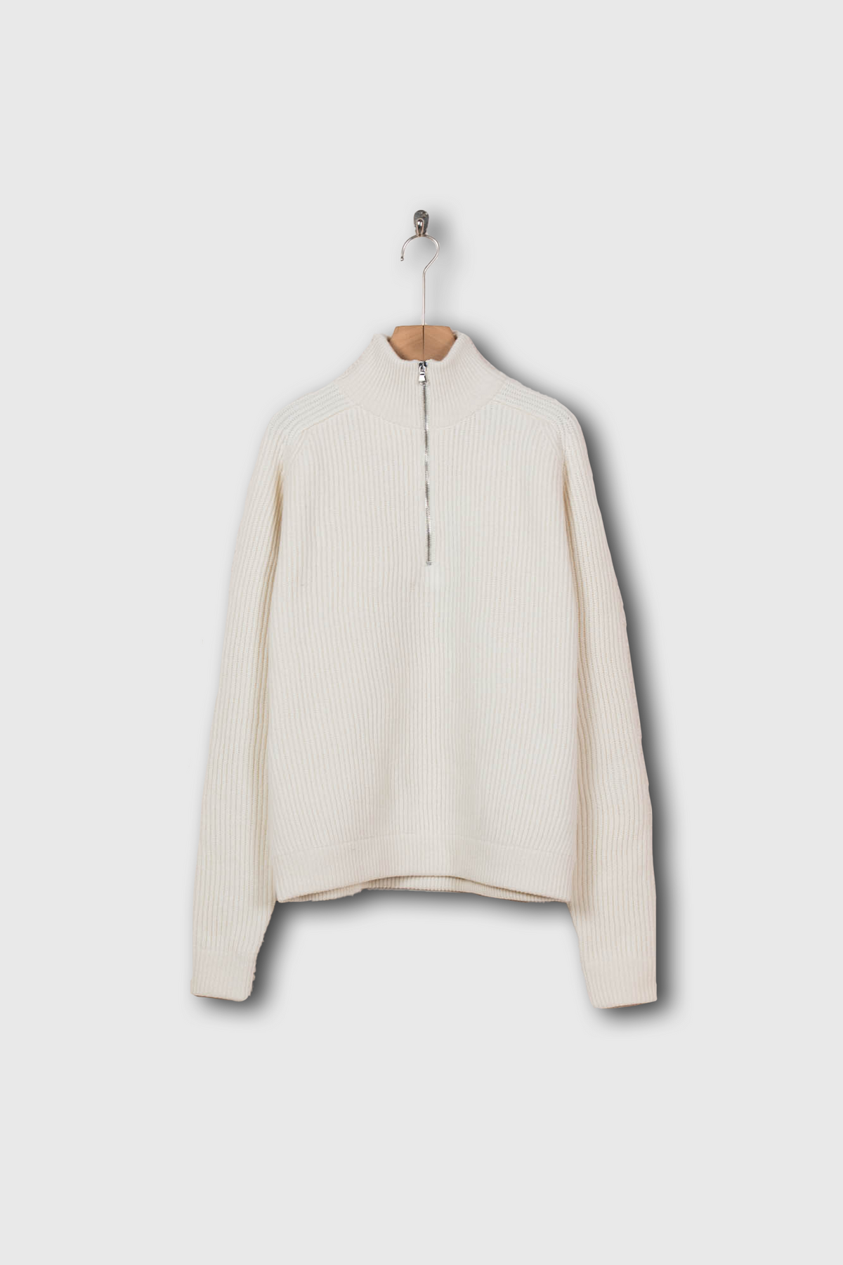 HALF ZIP RIBBED JUMPER