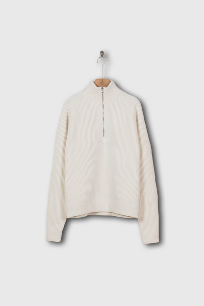 HALF ZIP RIBBED JUMPER