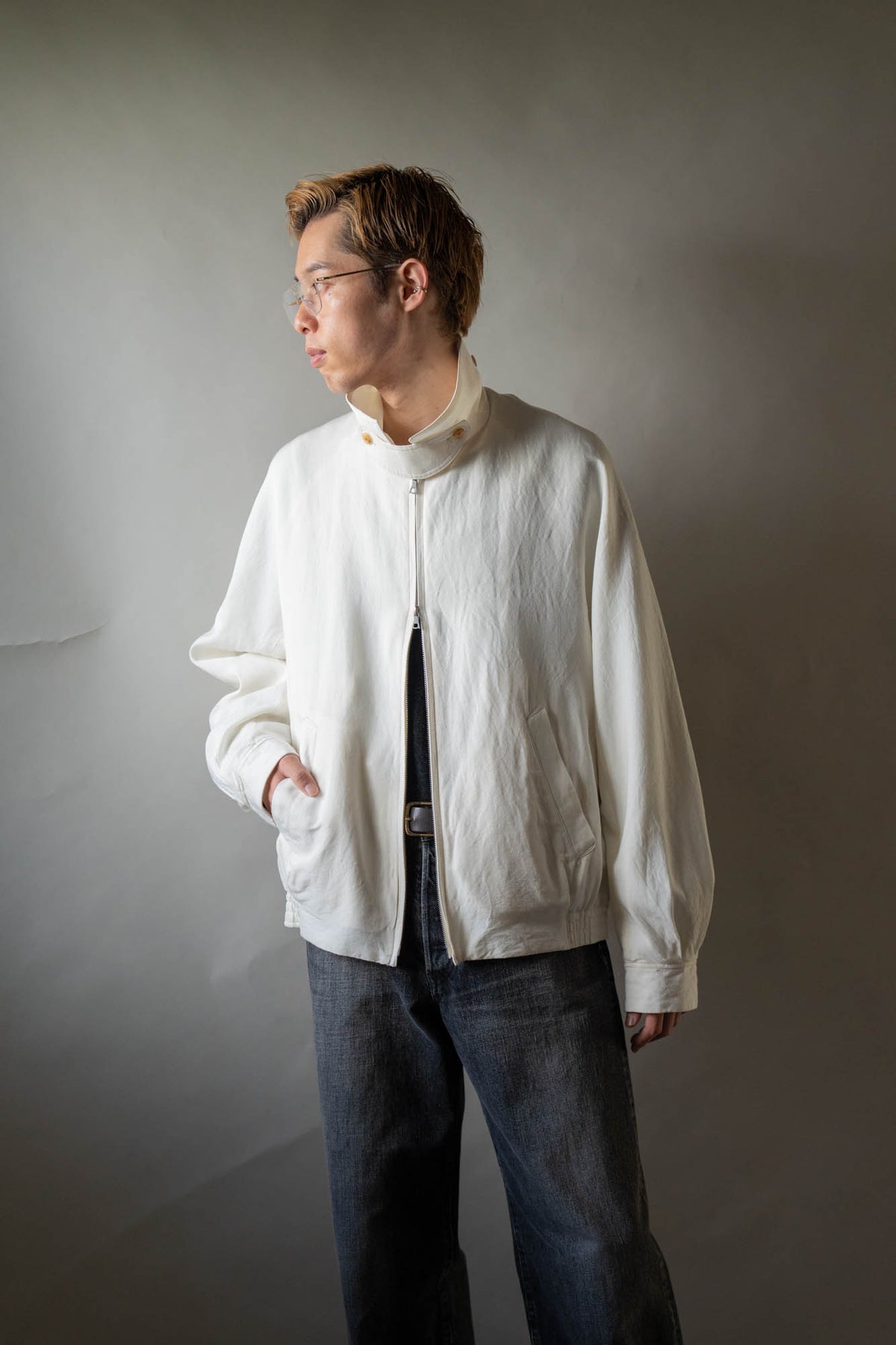 Washed Wool Silk Sports Jacket