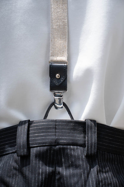 sign別注 Two-tuck trousers with suspenders