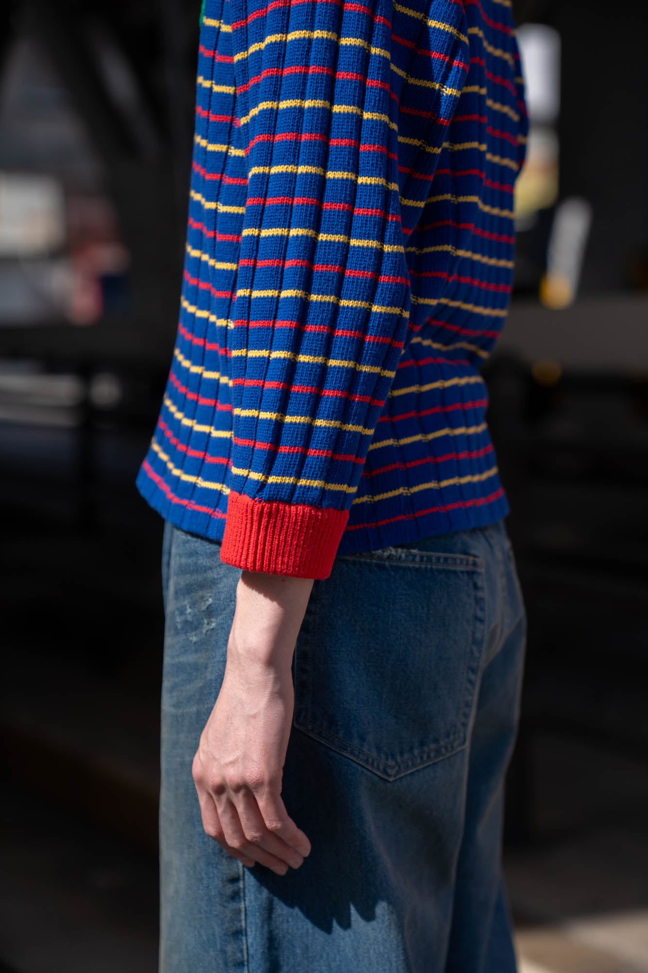 KNITTED CROPPED POLO SHIRT