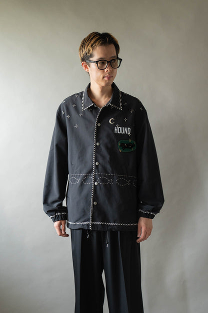 Cross-stitch coach jacket