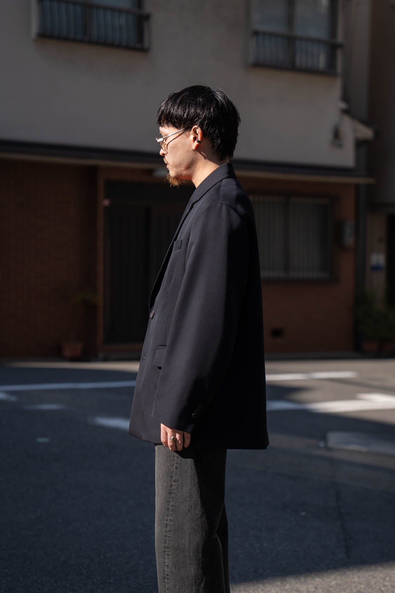 WOOL KERSEY OVERSIZED SINGLE BREASTED JACKET(ST.1413)