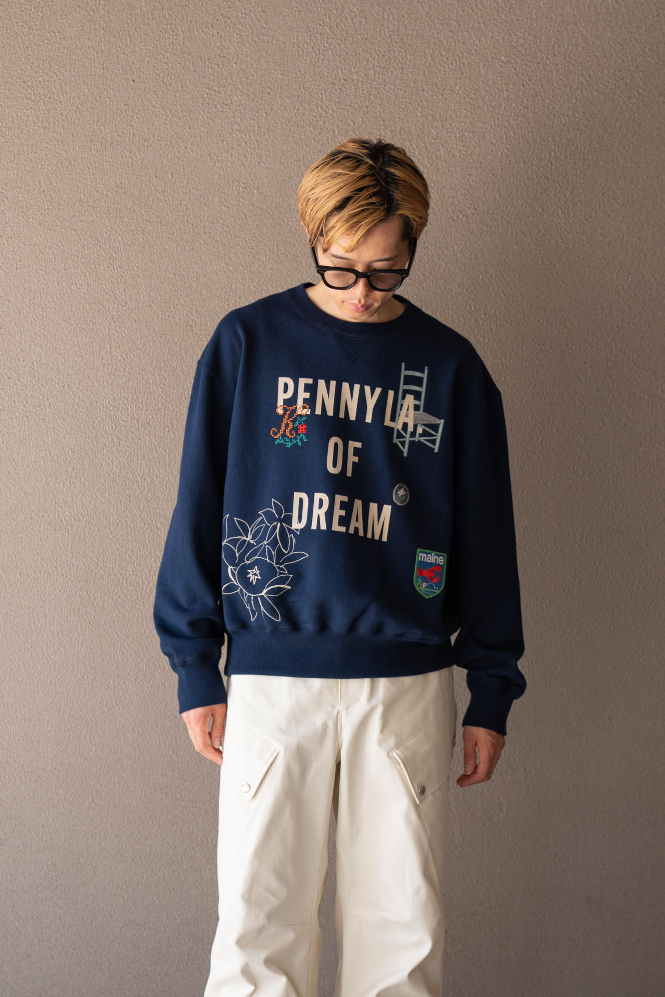 Hand-stitched sweatshirt