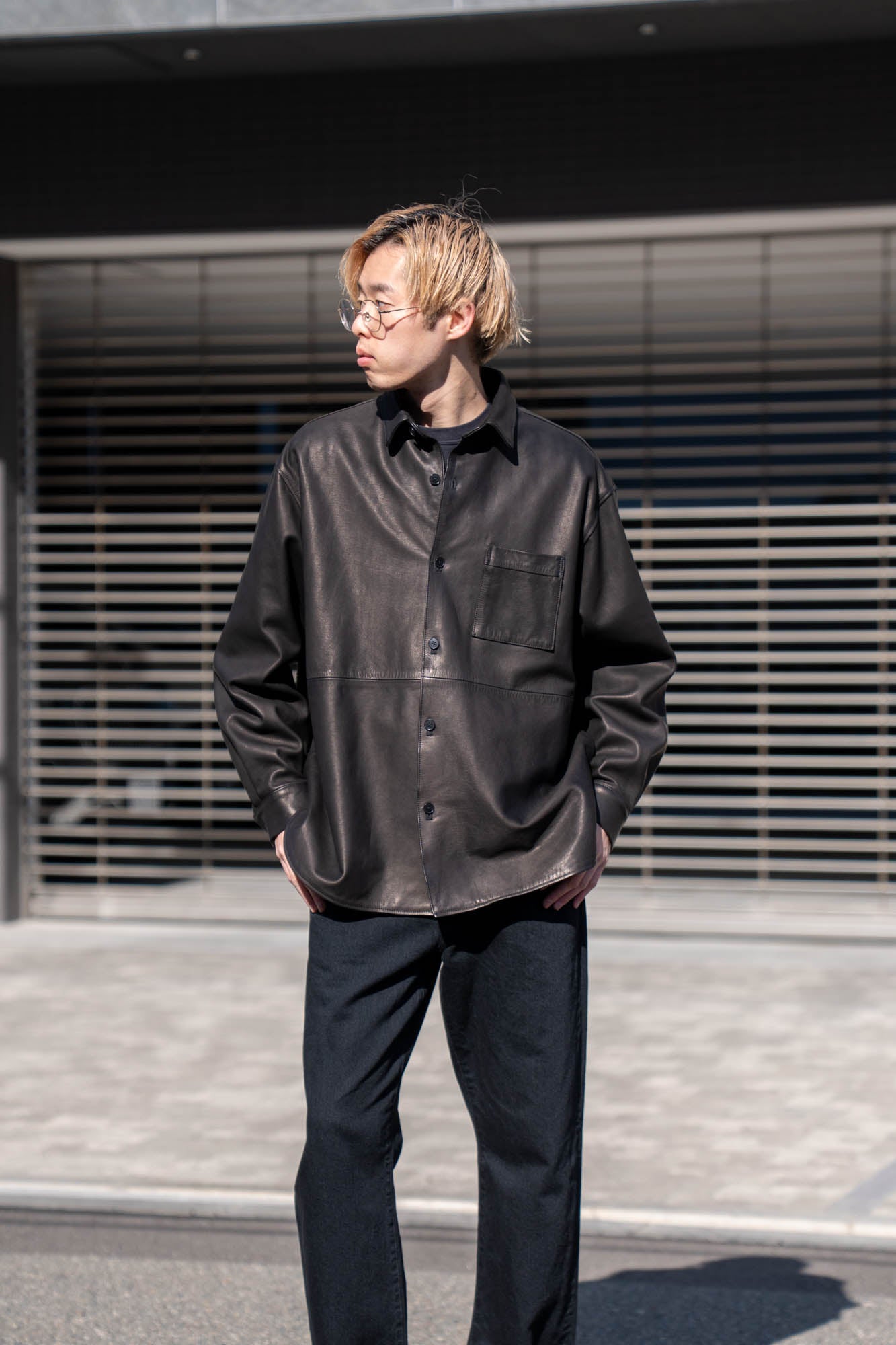 Cow Leather Wide Shirt