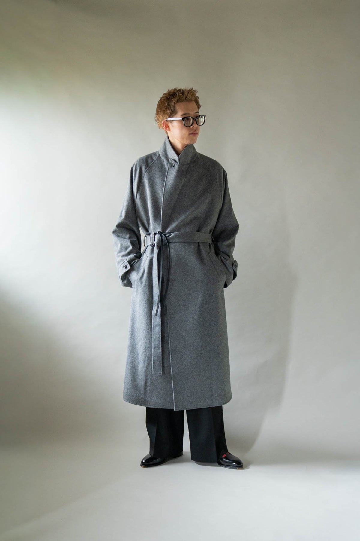 WOOL CASHMERE OVERSIZED PEAK LAPEL CHESTER COAT(ST.1533)
