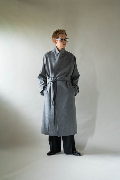 WOOL CASHMERE OVERSIZED PEAK LAPEL CHESTER COAT(ST.1533)