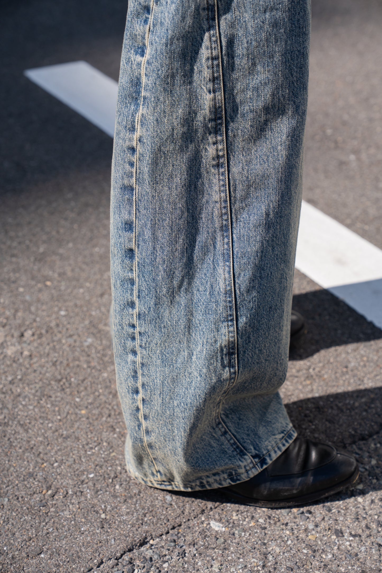 DEFORMATION WIDE DENIN JEANS(ST.1345)