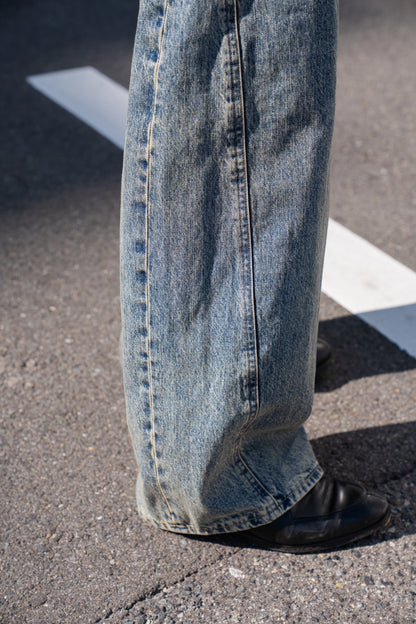 DEFORMATION WIDE DENIN JEANS(ST.1345)