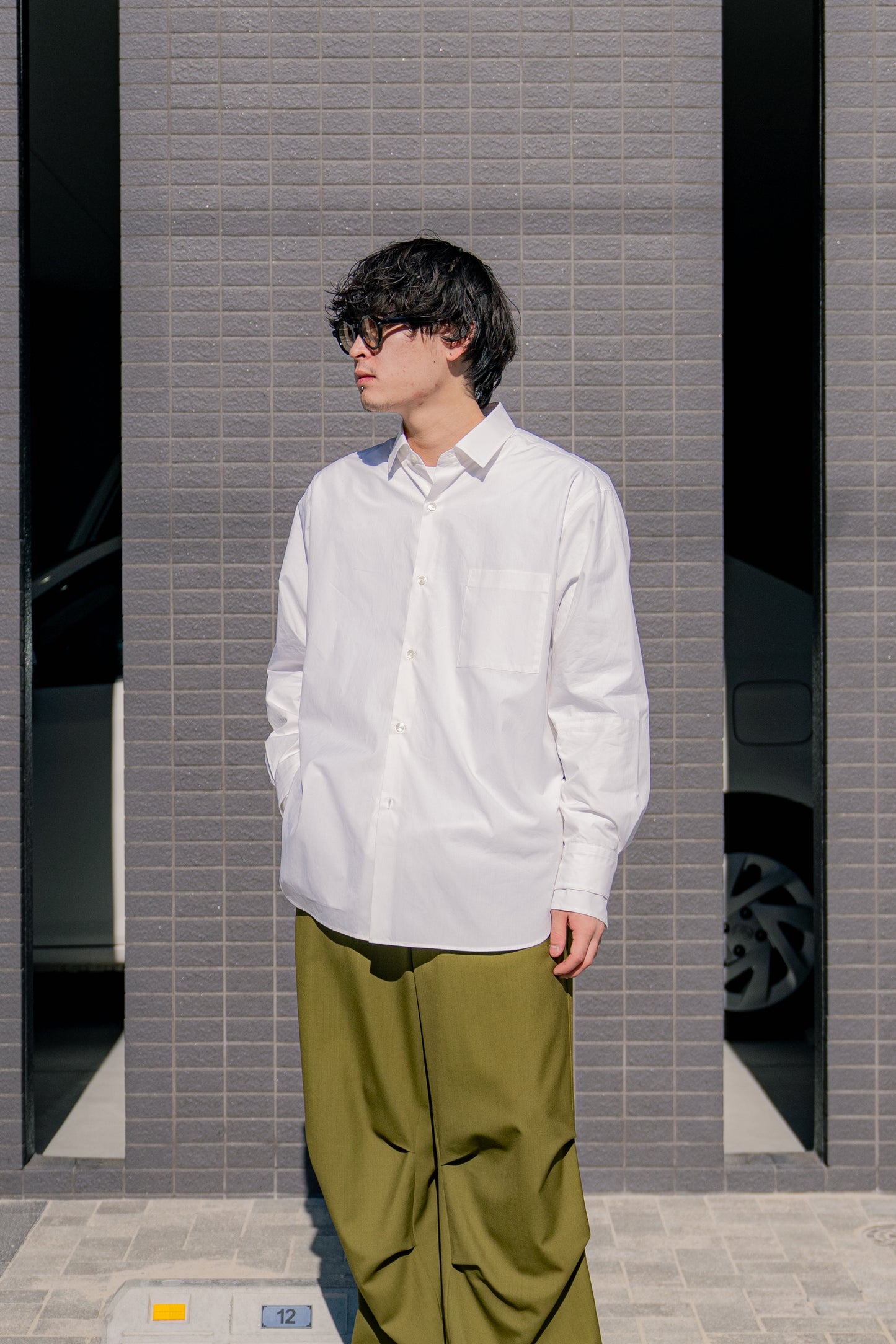 OVERSIZED DOWN PAT SHIRT (DOUBLE CUFFS) (ST.1159)