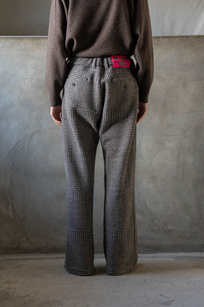Knitted Tweed Check Trousers