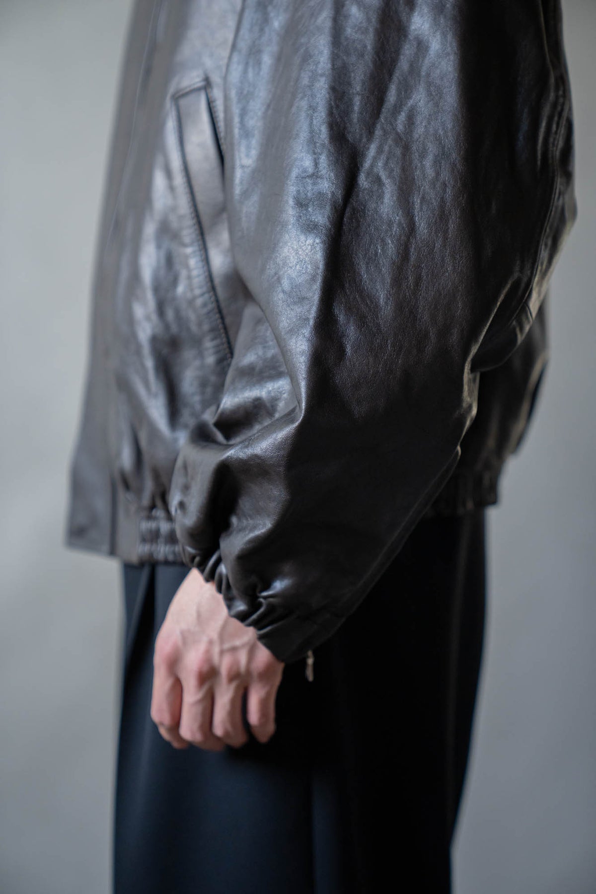 MOUTON COLLAR CALF ZIP JACKET(ST.1549)