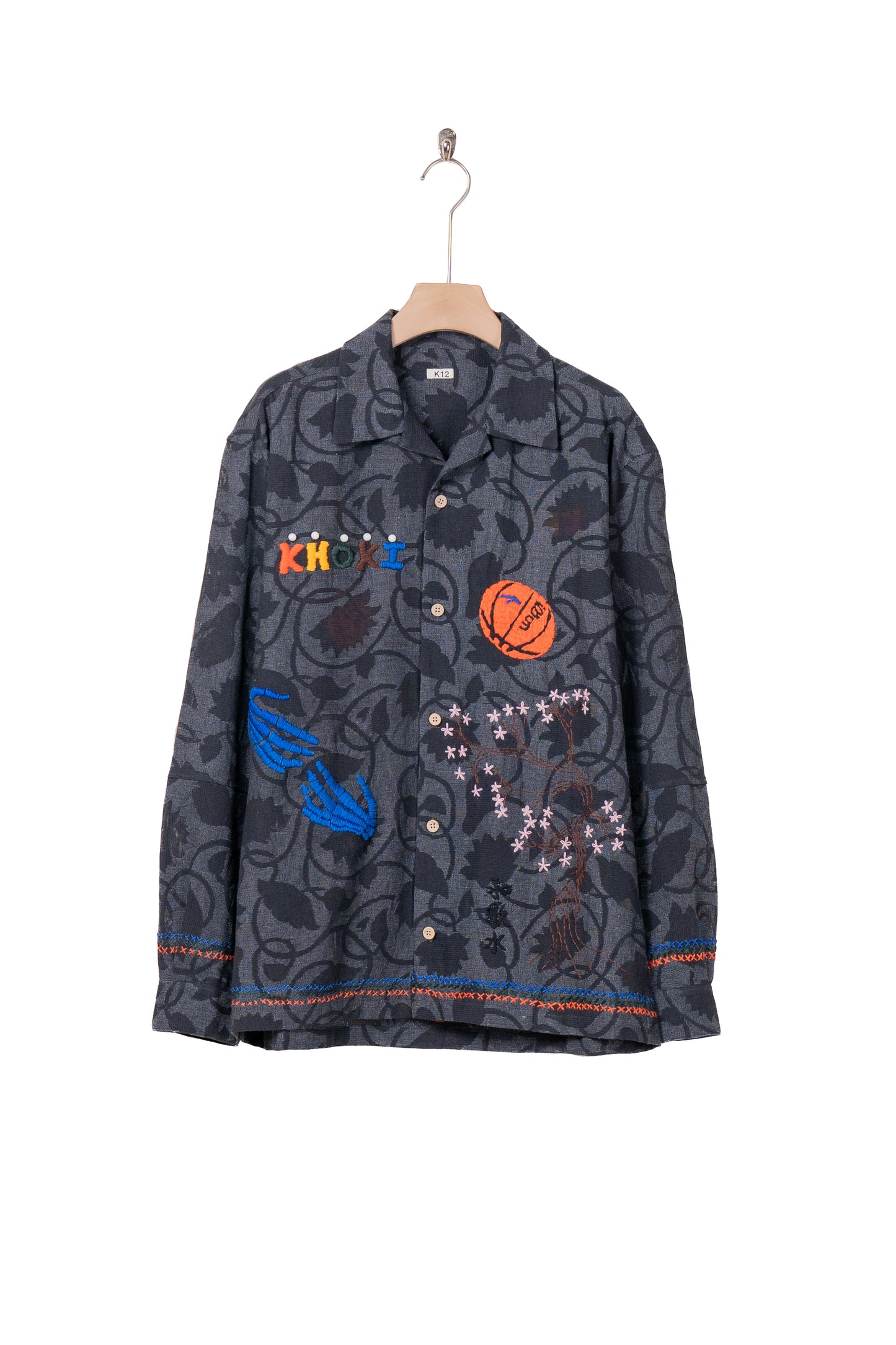 Hand embroidered-design long sleeve shirt