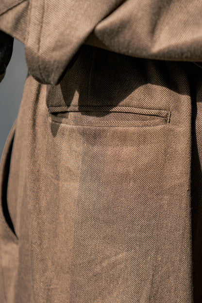 Linen Herringbone Oversize Pants