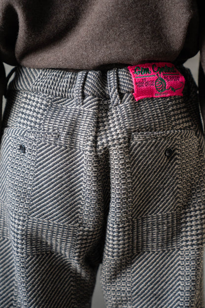 Knitted Tweed Check Trousers