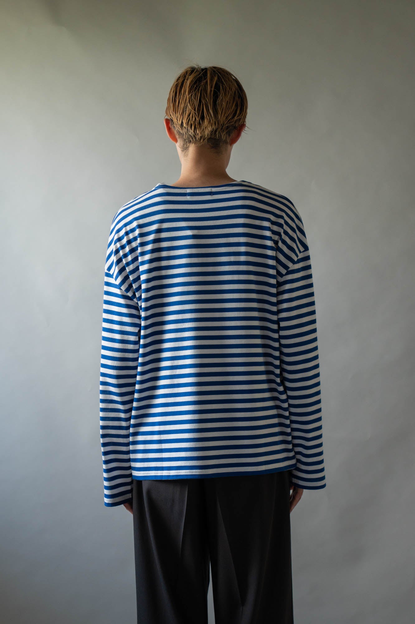 BORDER LONG T SHIRT