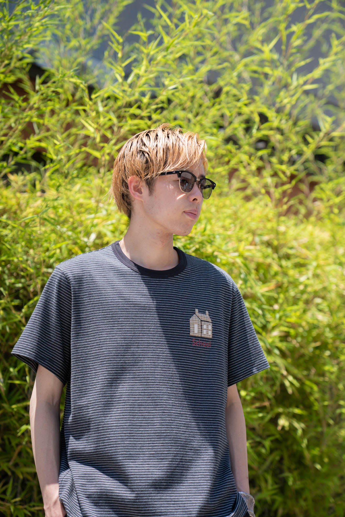 Hand-Embroidered Stripe T-Shirt