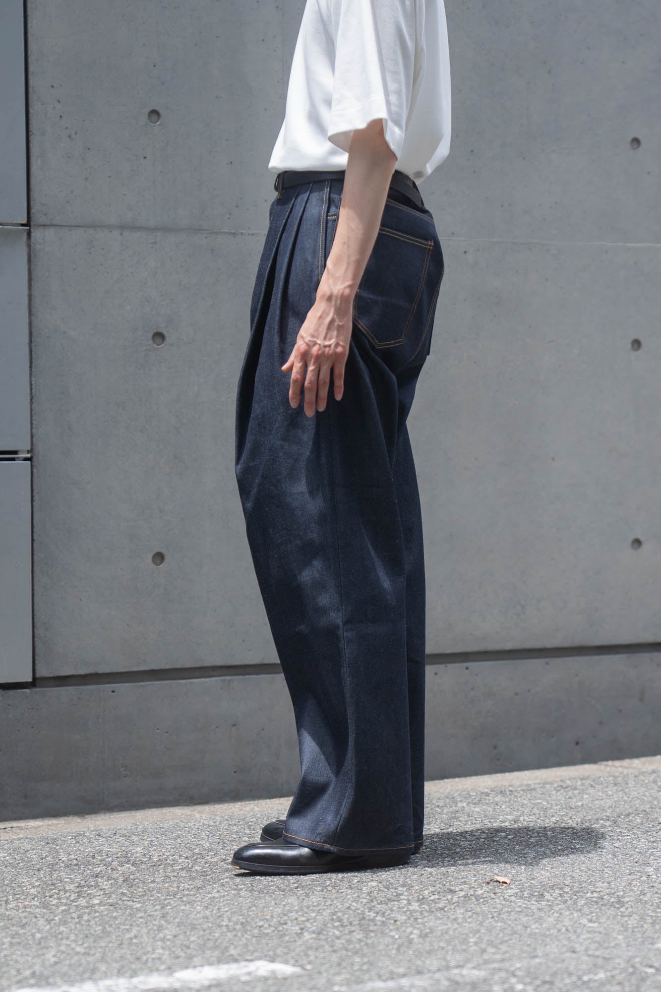 2TUCK WIDE DENIM PANTS -ENTASIS Mk-Ⅲ-