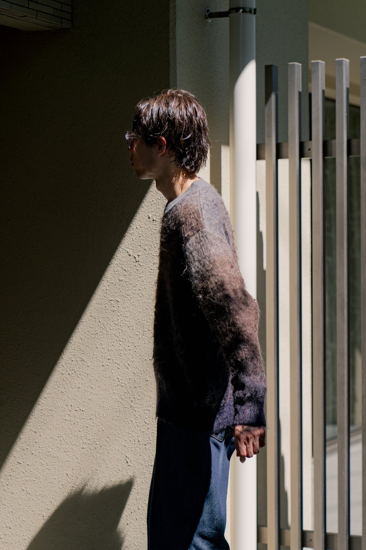 GRADATION MOHAIR KNIT LS