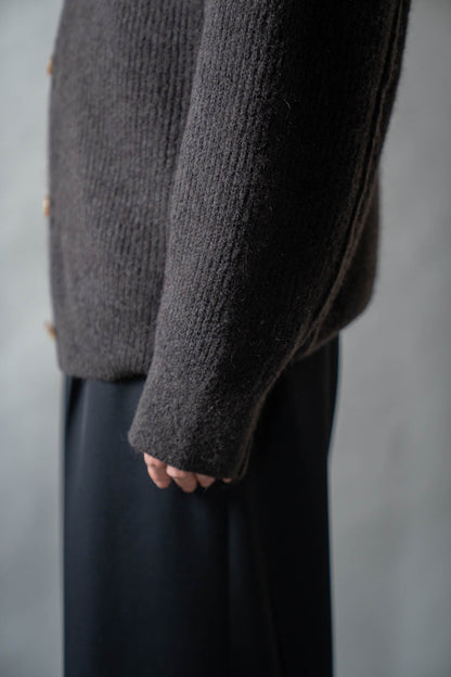 CREW-NECK KNIT CARDIGAN