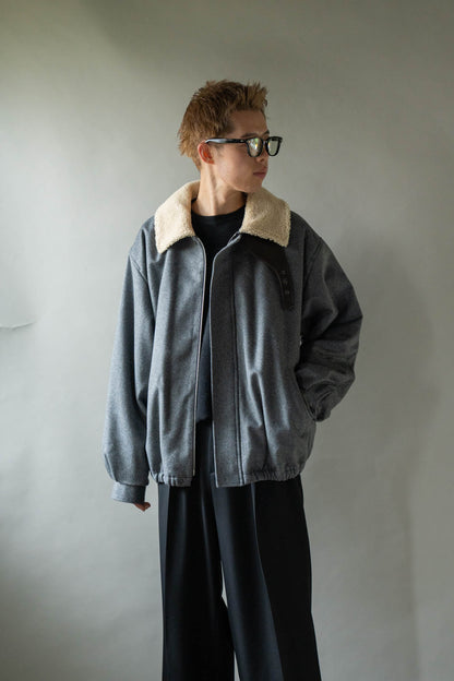 MOUTON COLLAR WOOL CASHMERE PADDED JACKET(ST.1546)