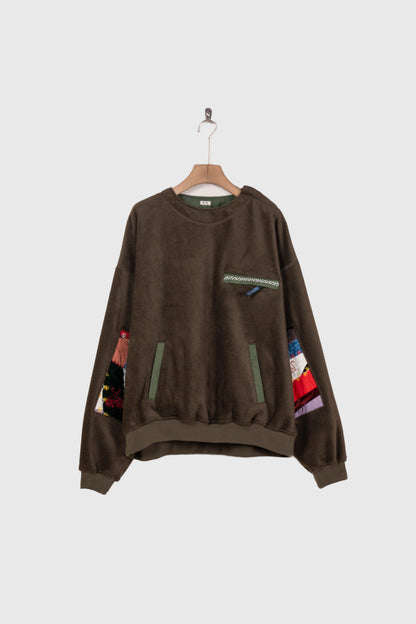 Quilt fleece pullover