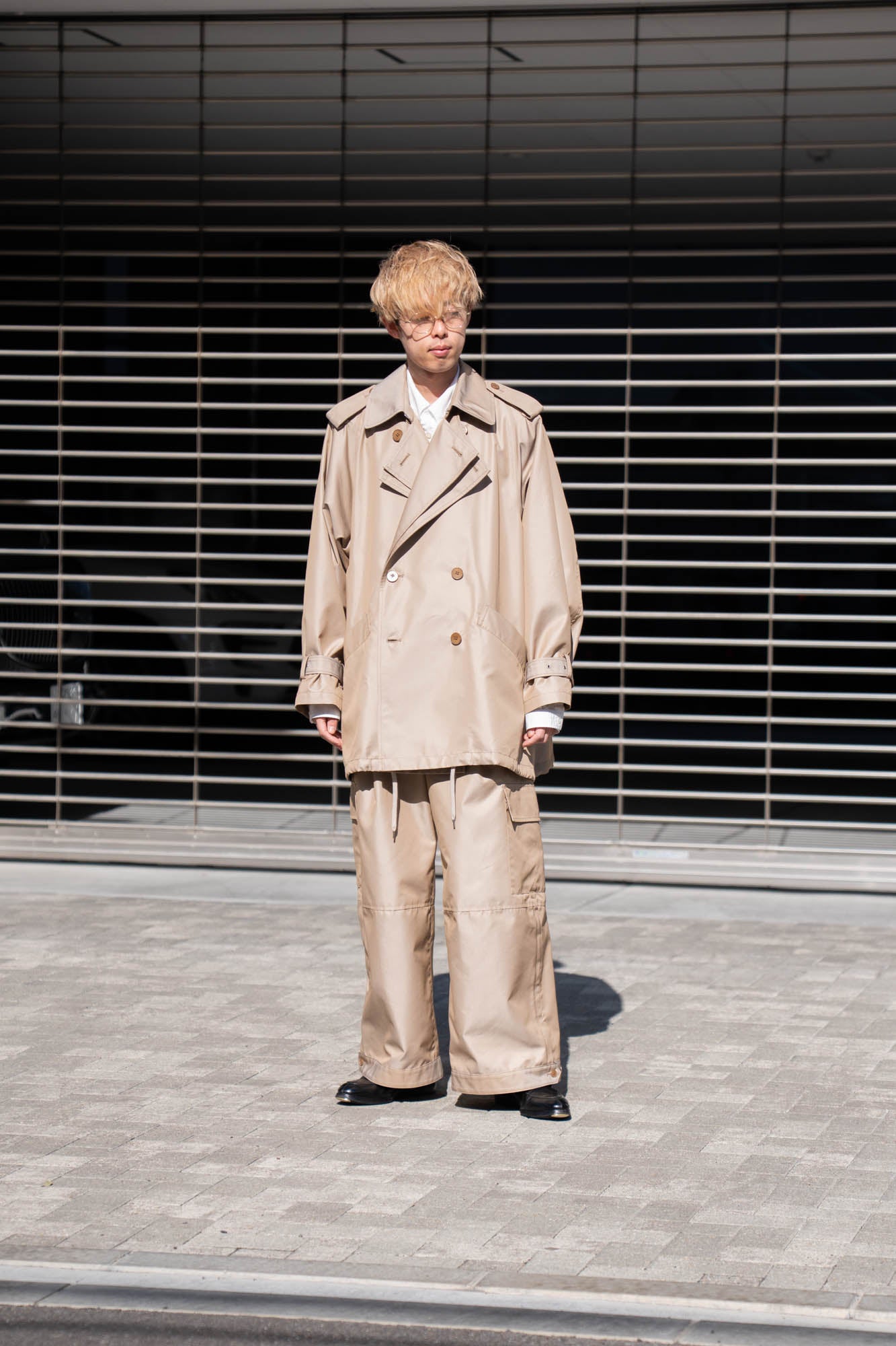 Giza cotton short trench coat